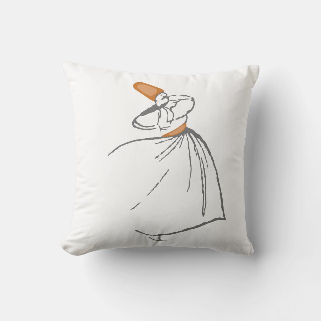 Coussin de derviche de tourbillonnement - orange (Recto)