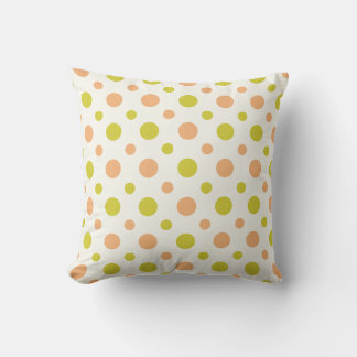 Coussin de design rétro Avacado & Peach Polka Dot