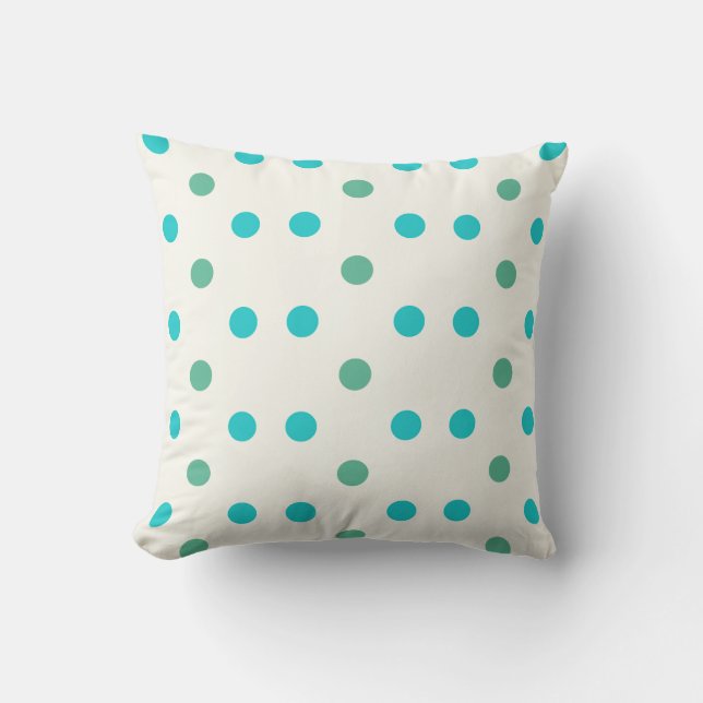 Coussin de design rétro Blue Polka Dot (Recto)