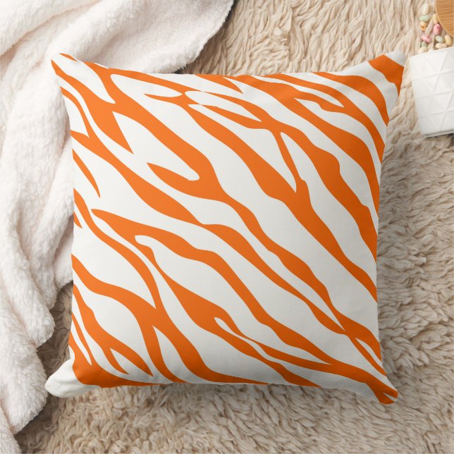 Coussin de design Zebra orange et blanc (Couverture)