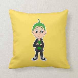 coussin de dessin animé punk kid cool