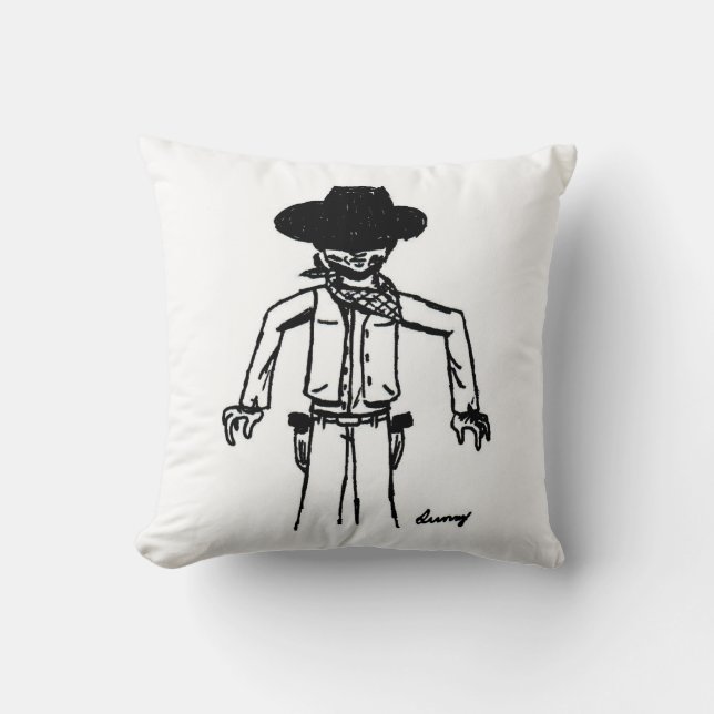 Coussin de dessin de cow-boy (Recto)