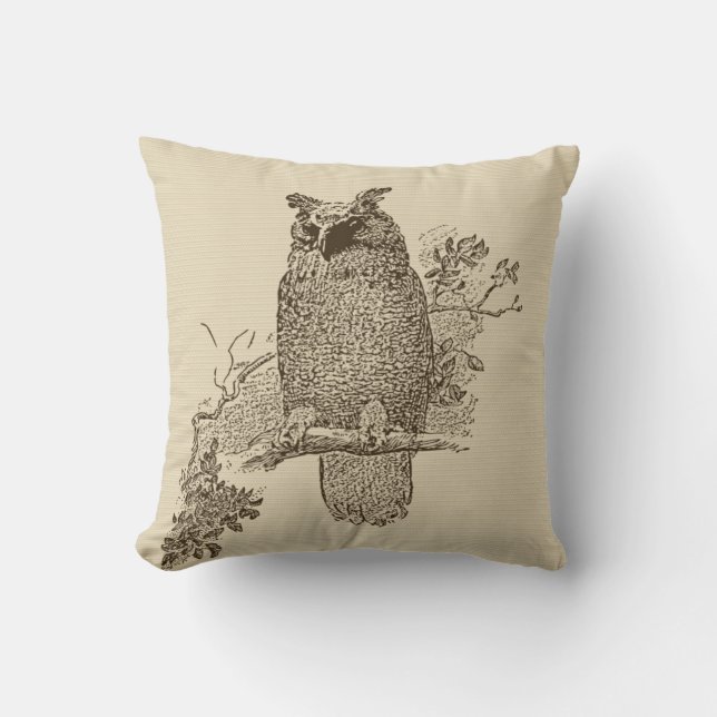 Coussin de dessin de hibou (Recto)