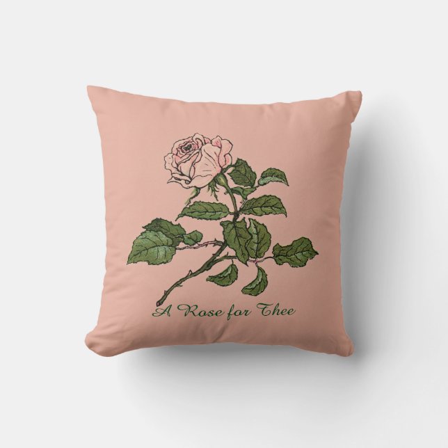 Coussin de devis rose vintage (Recto)