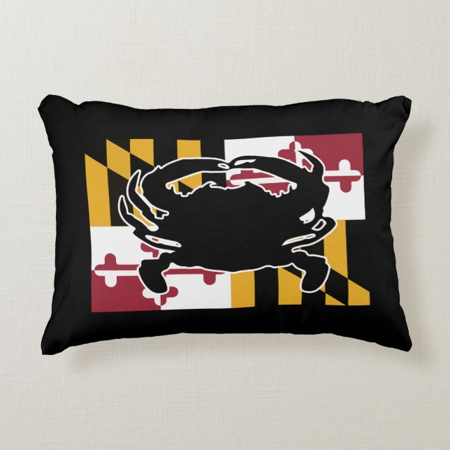 Coussin de drapeau/crabe du Maryland (Devant)