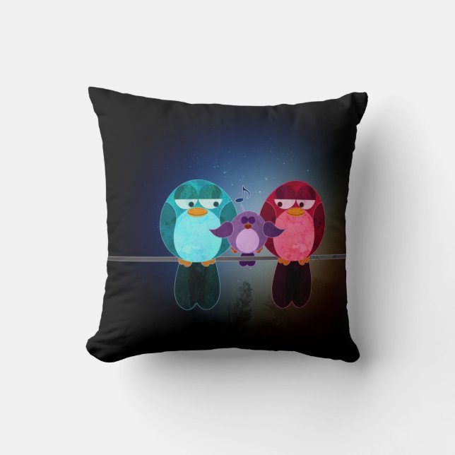 Coussin de famille d'inséparable (Recto)