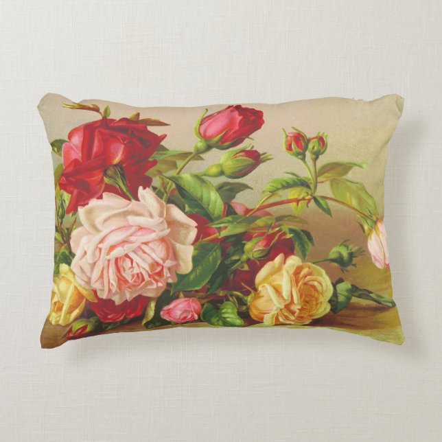 Coussin de fantaisie d'accent de roses (Devant)
