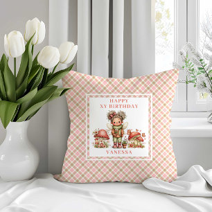 Coussin de fête pour fille Fleur rose de fée Bloom