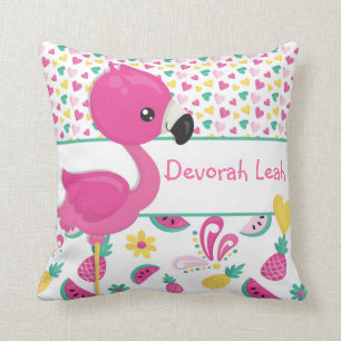 Coussin de Flamant rose - personnalisé avec le NO