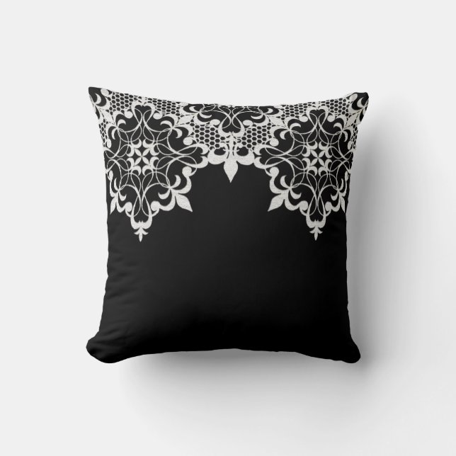Coussin de Fleur De Lace Black (Recto)