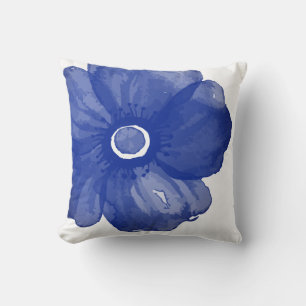 Coussin de fleurs bleu marine