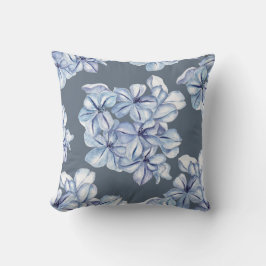 Coussin de fleurs bleues serene