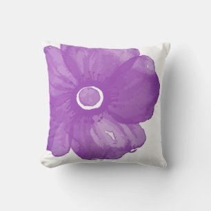 Coussin de fleurs d'aquarelle violet