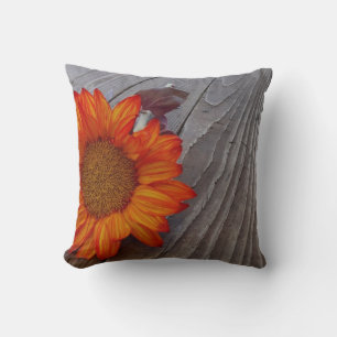 Coussin de fleurs de tournesol orange d'automne