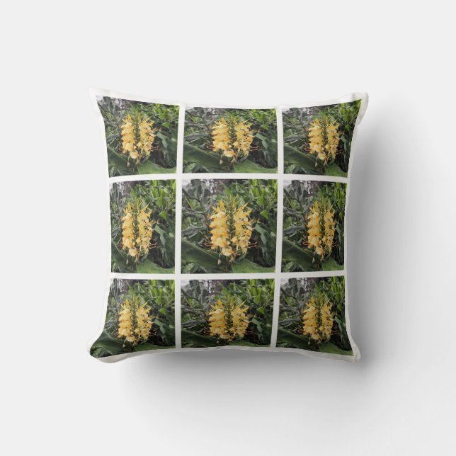 Coussin de fleurs du Costa Rica jaune (Recto)