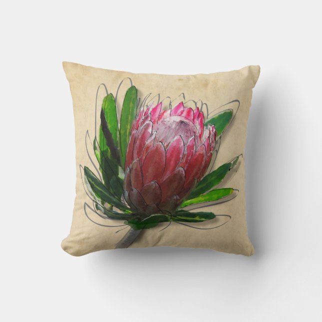 Coussin de fleurs du roi Protea. (Recto)