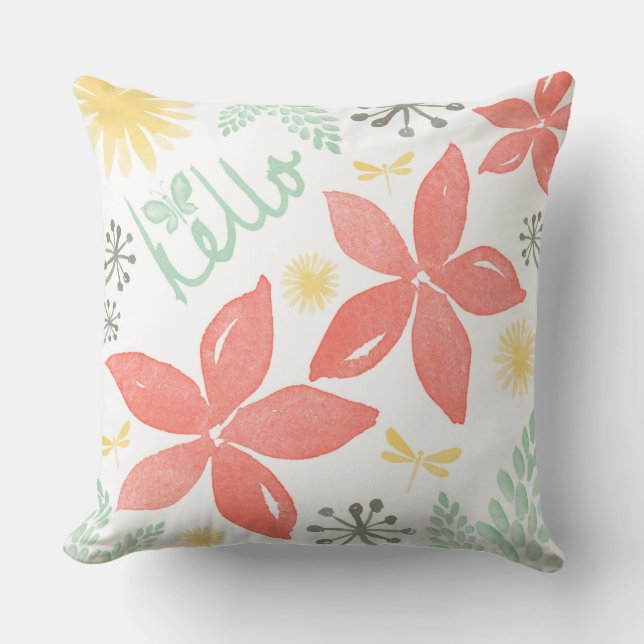 Coussin de fleurs et d'insectes d'été (Recto)