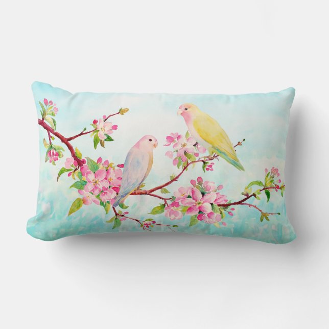 Coussin de fleurs et d'inséparables d'Apple (Recto)