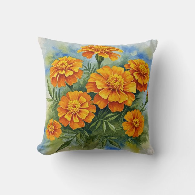 Coussin de fleurs Marigold (Recto)