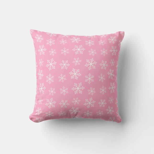 Coussin de flocons de neige rose (Recto)