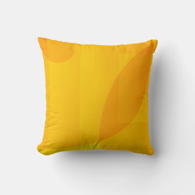 Coussin de formes géométriques jaune-orange (Recto)