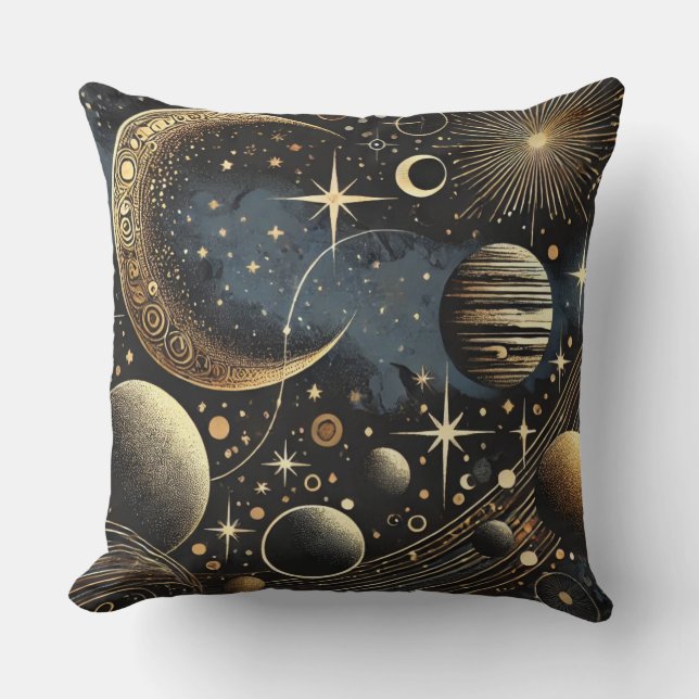 Coussin de Galaxie cosmique - Élégance céleste pou (Recto)