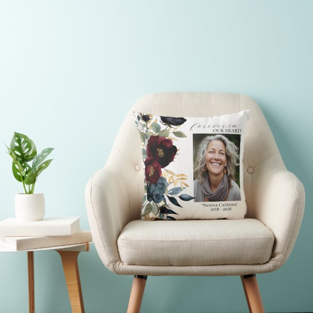Coussin de garde photo Floral de la marine de Bour (Chaise)