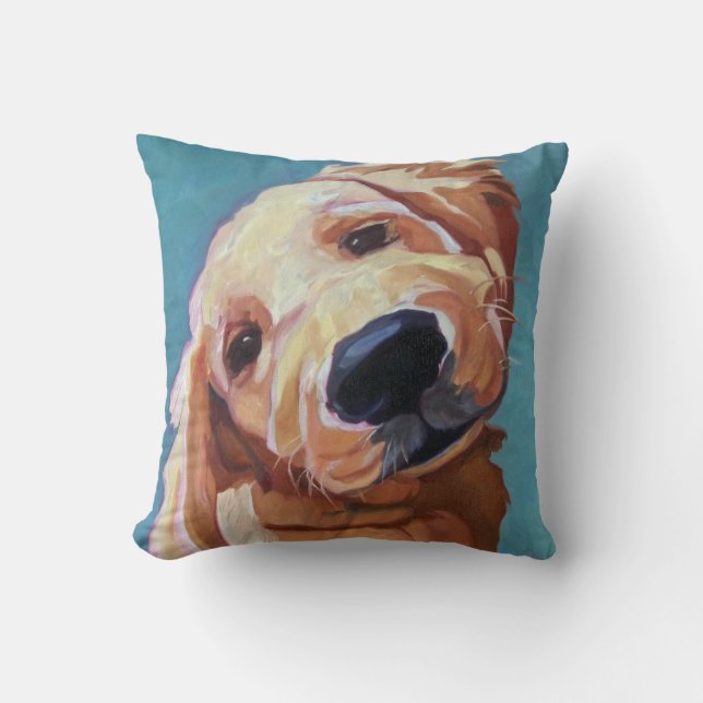Coussin de golden retriever de portrait d'animal (Recto)