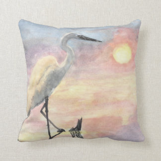 coussin de grue d'eau aquarelle