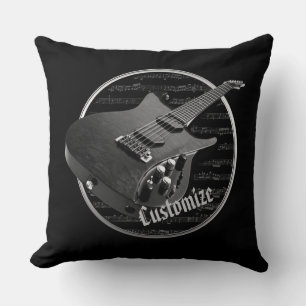 Coussin de guitare électrique noir et blanc perso