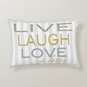 Coussin de Hanoukka "Live Laugh Love a Latke"