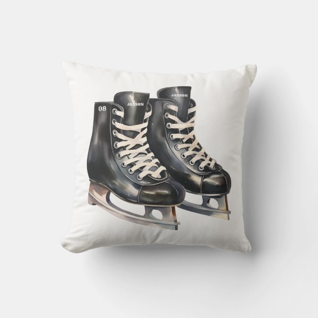 Coussin de hockey personnalisé avec nom et numéro (Recto)