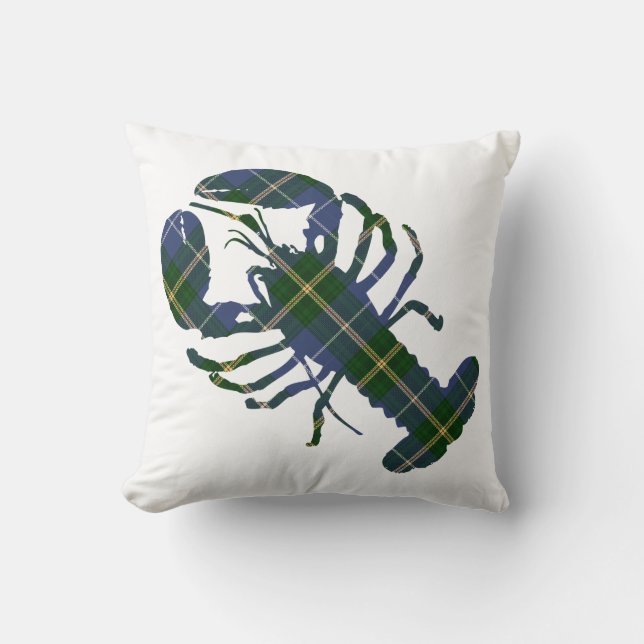 Coussin de homard de décorateur de plaid de tartan (Recto)