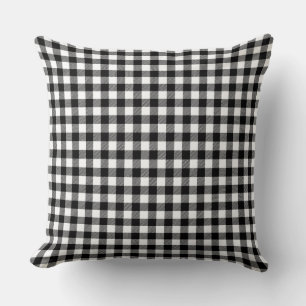 Coussin de jet à carreaux Black Buffalo