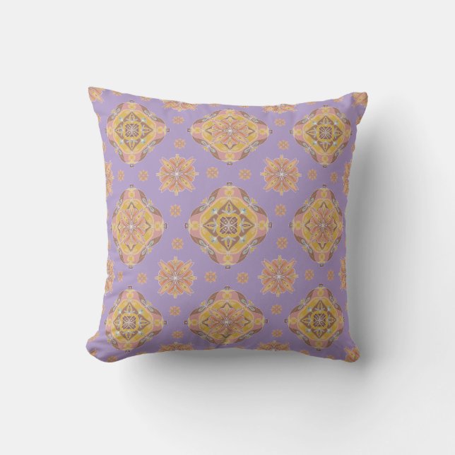 Coussin de jet à grille florale (Recto)