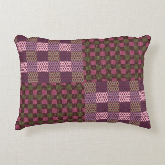 Coussin de jet à patchwork géométrique – Moderne V (Devant)