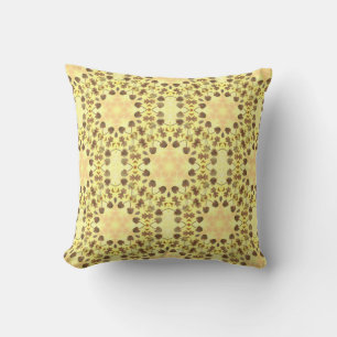 Coussin de jet abstrait floral jaune