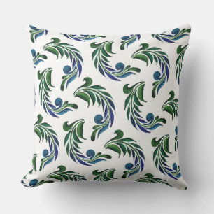 Coussin de jet accent - Plumes de paon