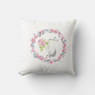 Coussin de jet adorable lapin de Pâques