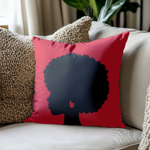 Coussin de jet afro-centrique rouge
