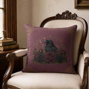 Coussin de jet antique prune victorien gothique ra