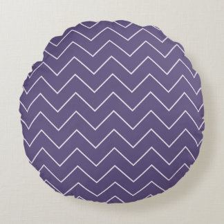 Coussin de jet bébé fille Chevron Violet - Rond