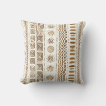 Coussin de jet bohème tribal folk art géométrique