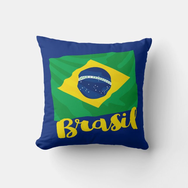 Coussin de jet Brésil drapeau du Brésil (Recto)