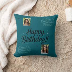Coussin de jet cadeau photo des meilleurs amis