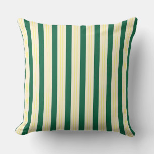 Coussin de jet côtier rayé vert et jaune