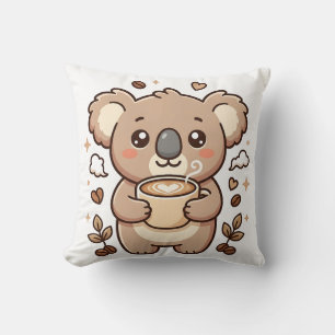 Coussin de jet Cute Koala Coffee