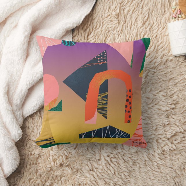 Coussin de jet d'art moderne abstrait (Couverture)