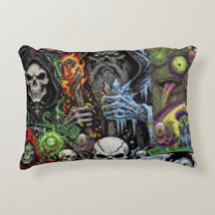Coussin de jet de collage d'horreur de fantasy som