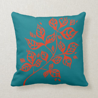 Coussin de jet de feuille d'octobre - orange et